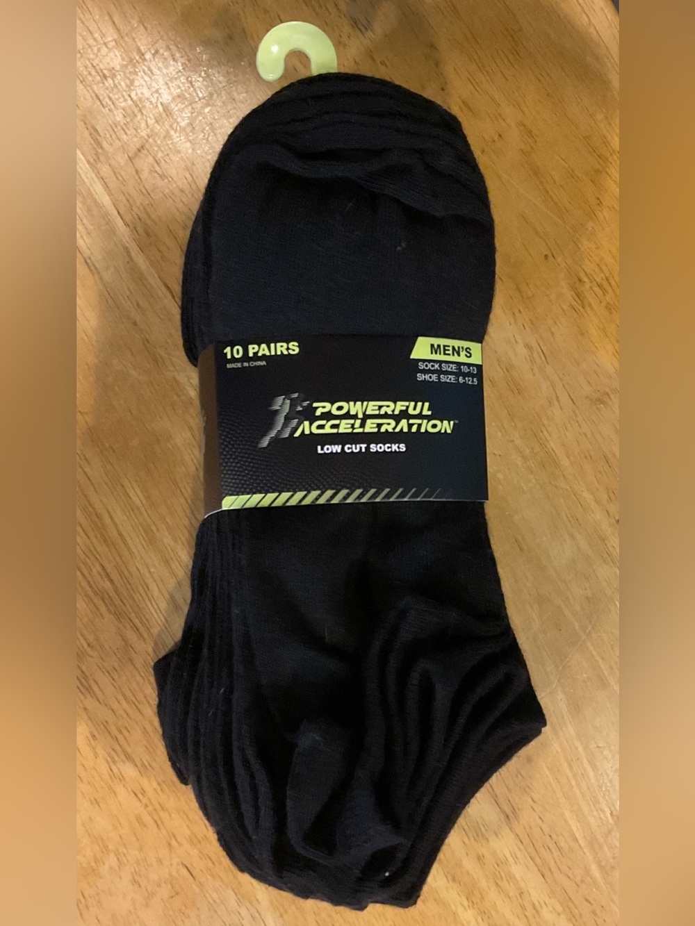 Powerful Acceleration Men's Low Cut Socks 10 Pairs Black